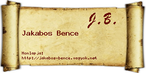 Jakabos Bence névjegykártya